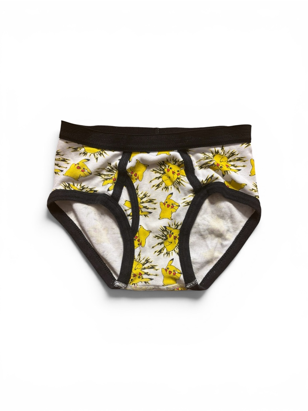 Kids Pikachu Print Cotton Briefs - Yellow